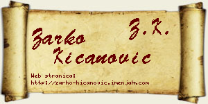 Žarko Kićanović vizit kartica